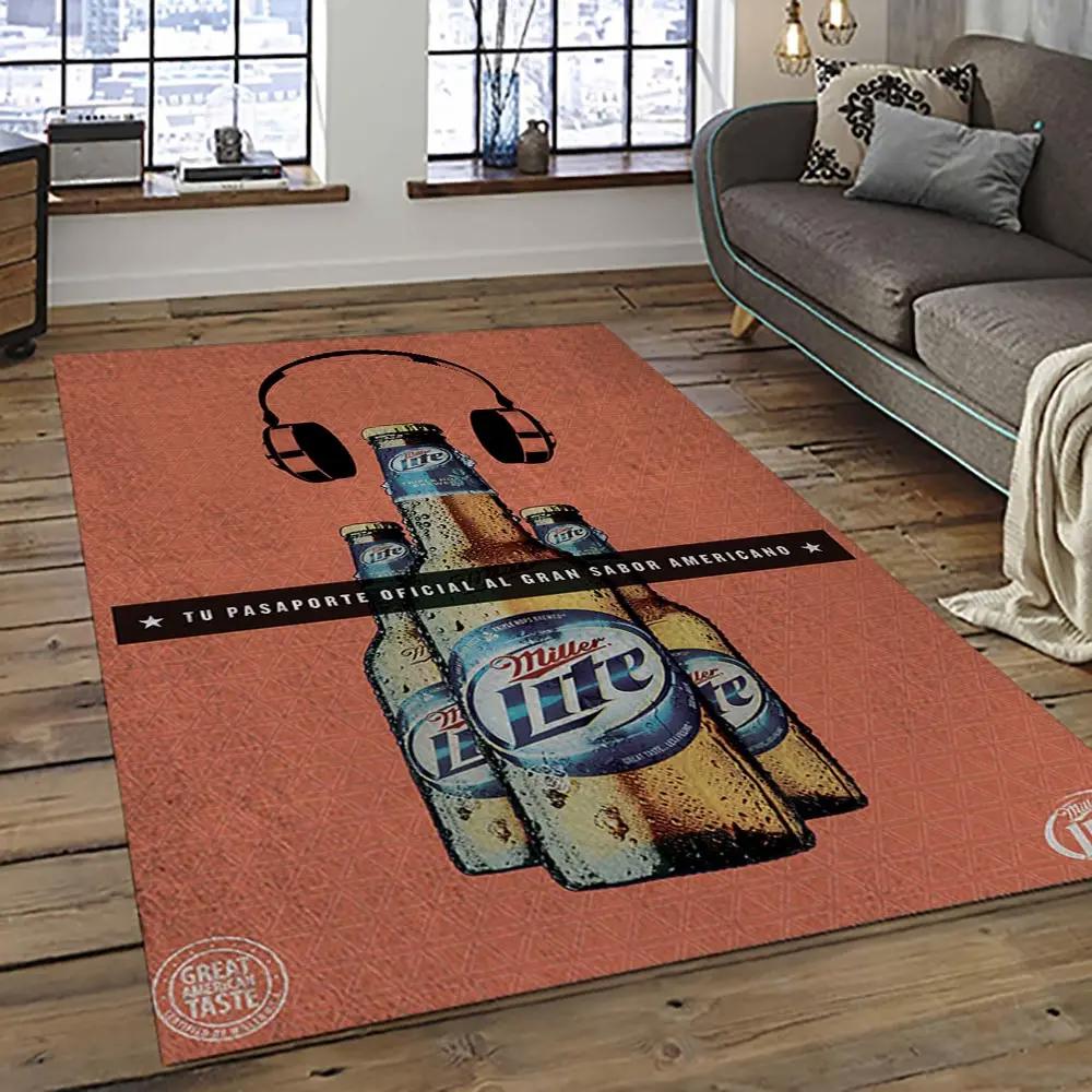 Miller lite american style beer retangle carpet area rug home decor gift best present for friends ml3 Rectangle Rug