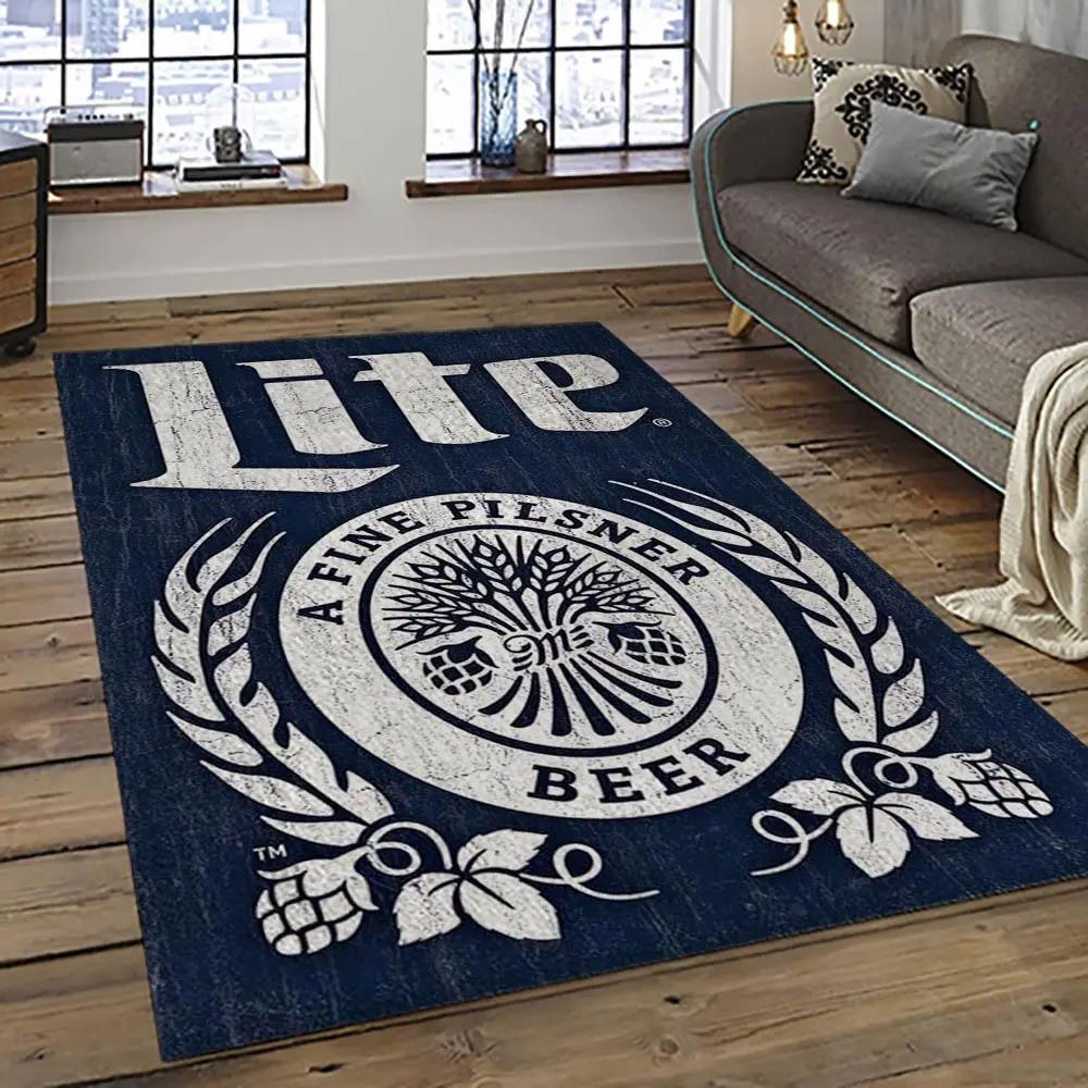Miller lite american style beer retangle carpet area rug home decor gift best present for friends ml42 Rectangle Rug