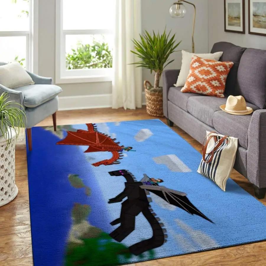 Minecraft area rug living room rug home decor video game gfd 19120713 Rectangle Rug