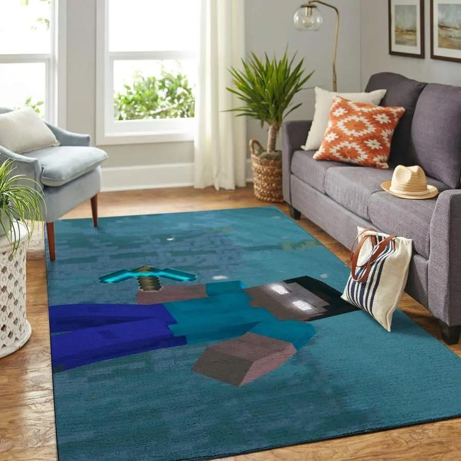 Minecraft area rug living room rug home decor video game gfd 19120723 Rectangle Rug