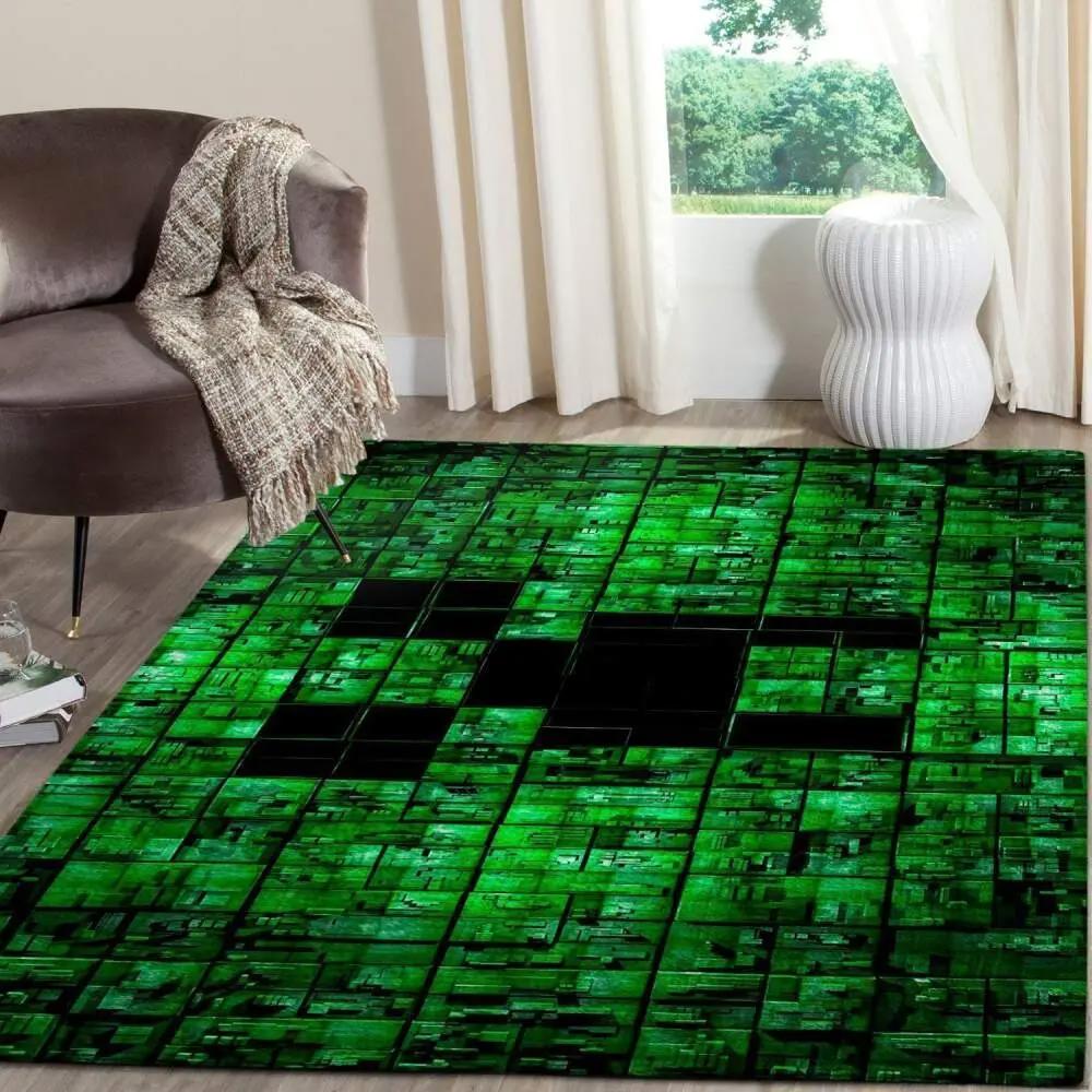 Minecraft area rug video game carpet gamer living room rugs rug regtangle carpet floor decor home decor v233 Rectangle Rug