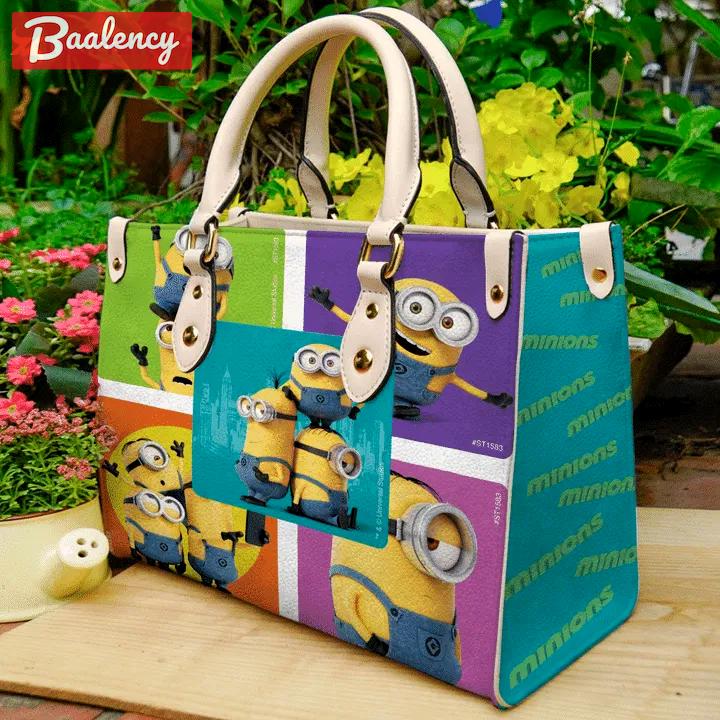 Minions love leather bag for women gift 1332 Women Leather Hand Bag