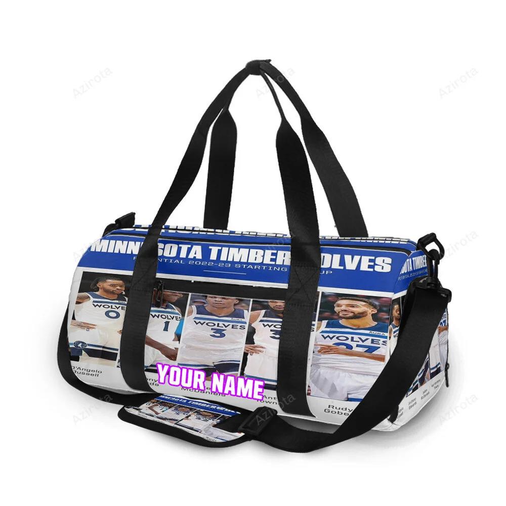 Minnesota timberwolves players v38 personalized name travel bag gym bag 191 Travel Bag