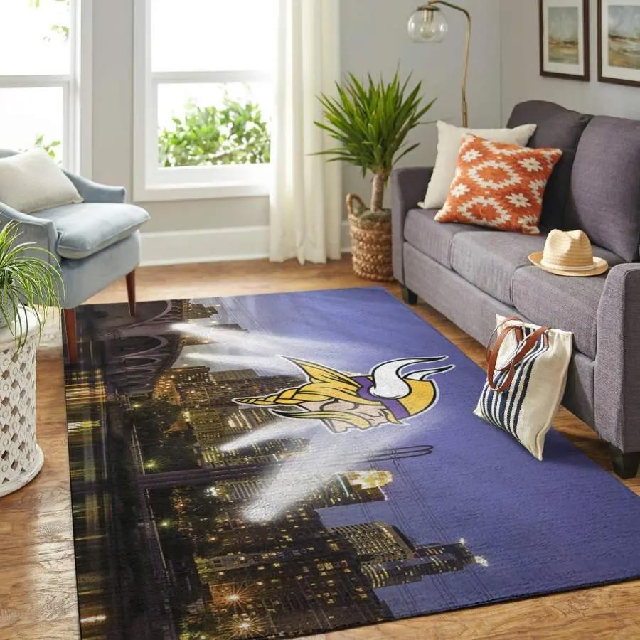 Minnesota vikings area rug nfl team logo living room rugs rcdd81f30893 Rectangle Rug