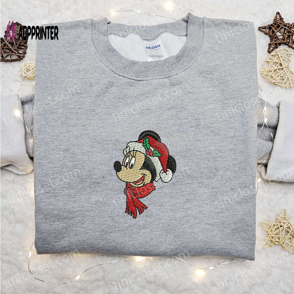 Minnie mouse christmas shirt & disney characters hoodie – best family christmas gifts Embroidered Shirt