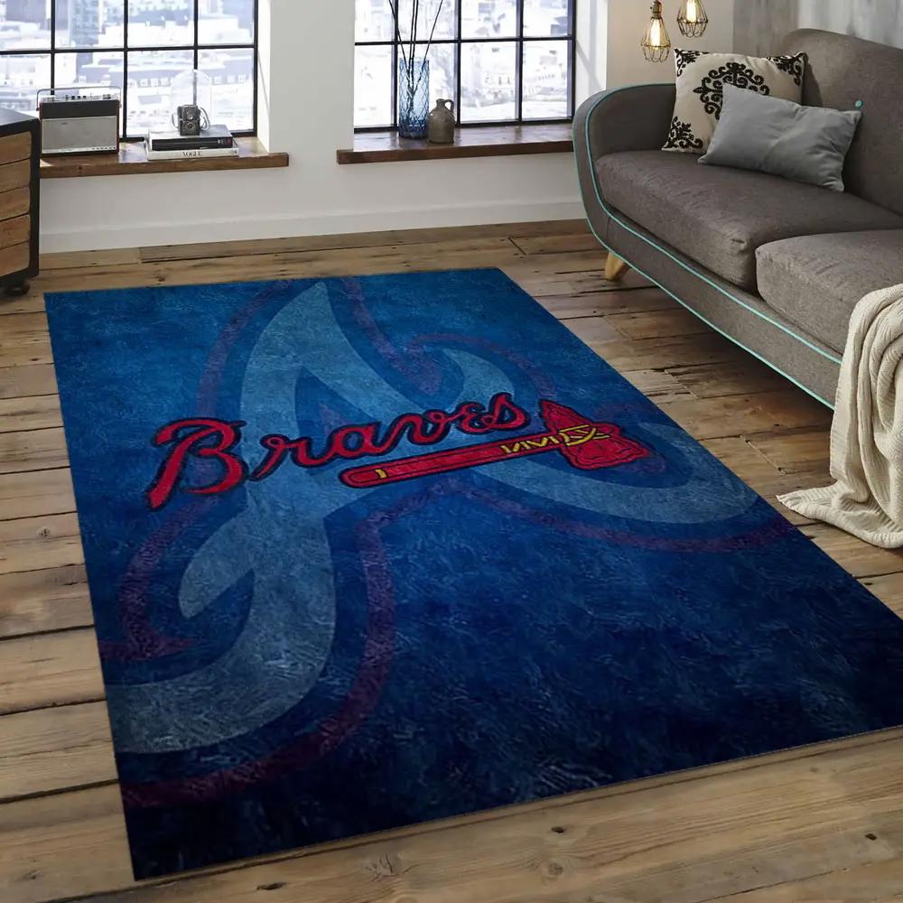 Mlb atlanta braves baseball team logo rectangle area ab04 Rectangle Rug