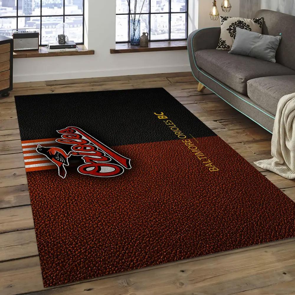 Mlb baltimore orioles baseball team logo rectangle area bo10 Rectangle Rug