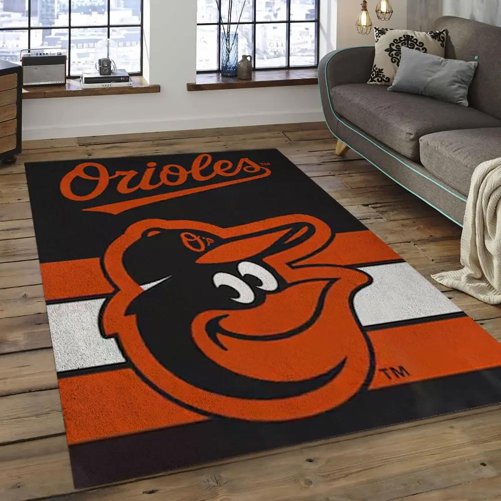 Mlb baltimore orioles baseball team logo rectangle area bo60 Rectangle Rug