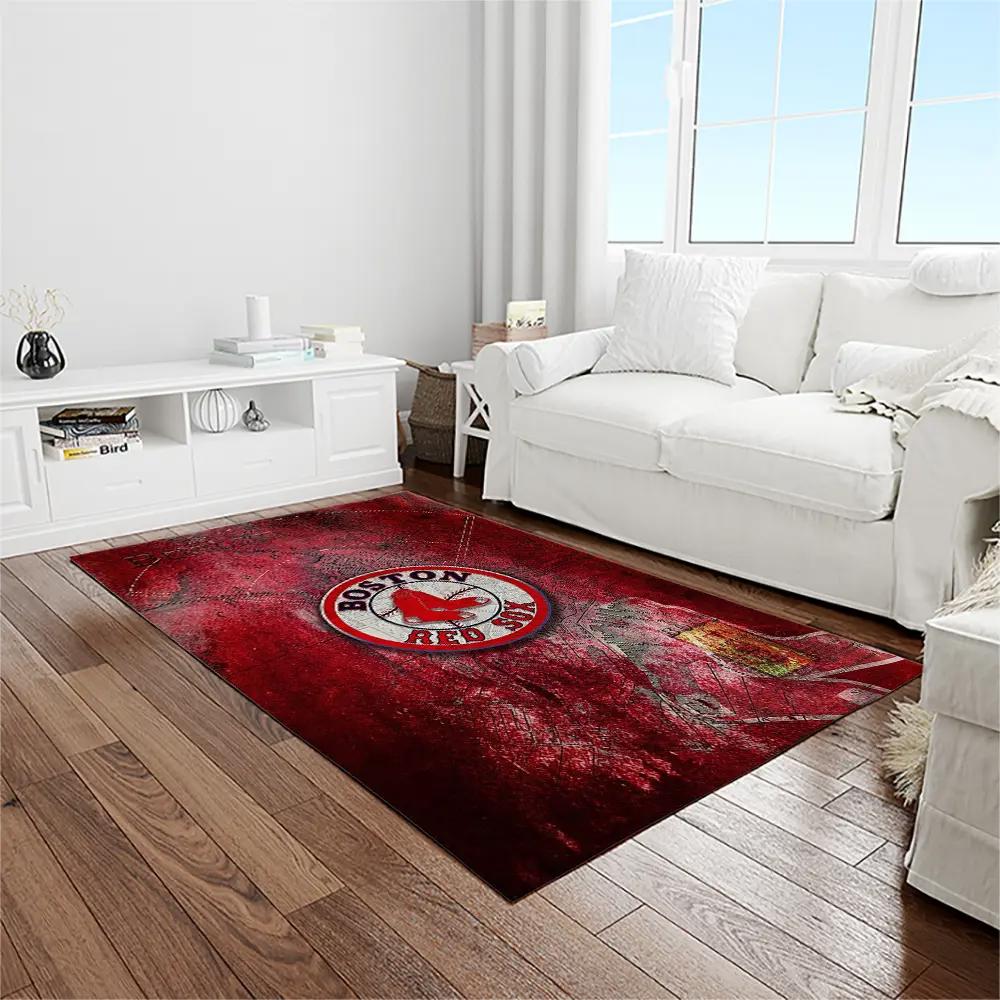 Mlb boston red sox baseball team logo rectangle area rug brs05 Rectangle Rug