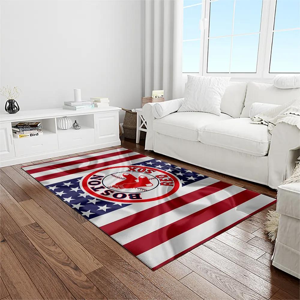 Mlb boston red sox baseball team logo rectangle area rug brs08 Rectangle Rug