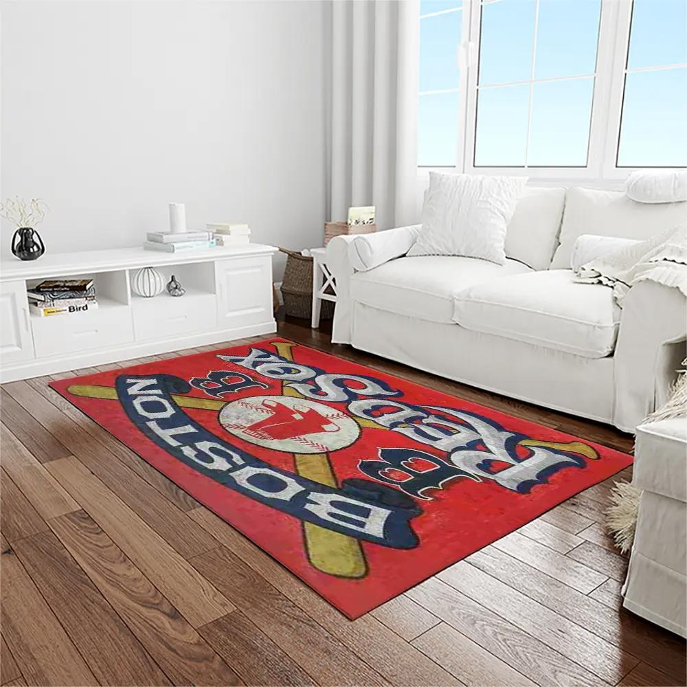 Mlb boston red sox baseball team logo rectangle area rug brs52 Rectangle Rug