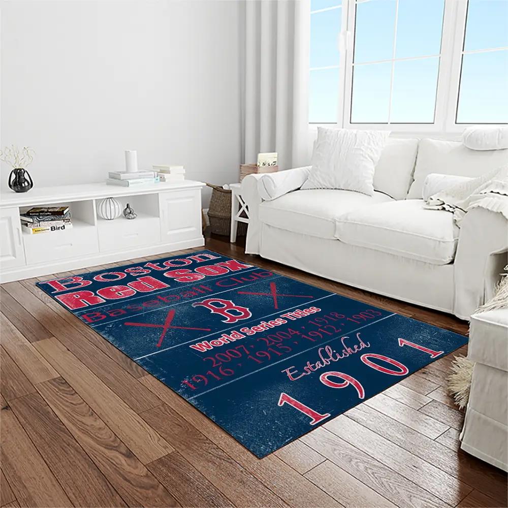 Mlb boston red sox baseball team logo rectangle area rug brs53 Rectangle Rug