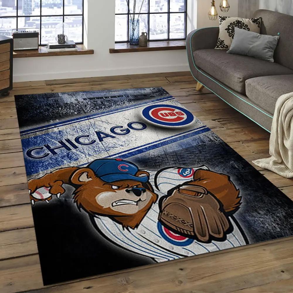 Mlb chicago cubs baseball team logo rectangle area cc02 Rectangle Rug