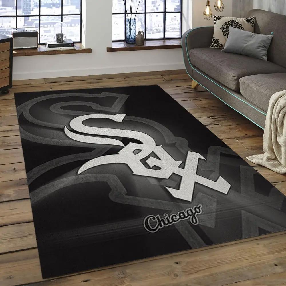 Mlb chicago white sox baseball team logo rectangle area cws19 Rectangle Rug