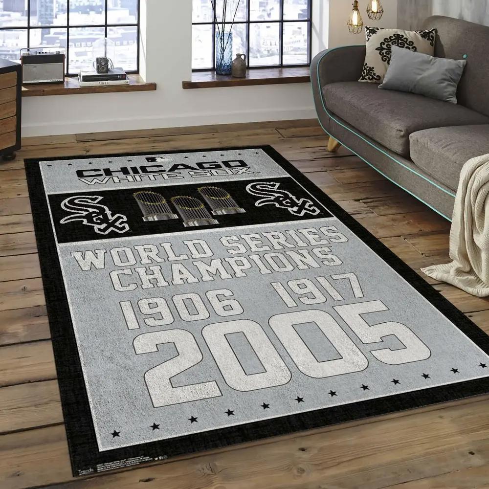 Mlb chicago white sox baseball team logo rectangle area cws26 Rectangle Rug