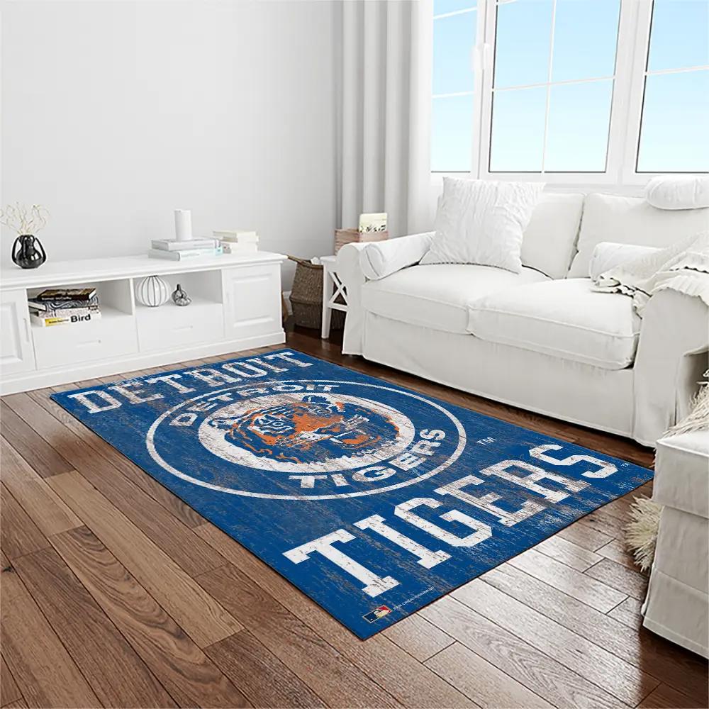 Mlb detroit tigers baseball team logo rectangle area rug dt53 Rectangle Rug