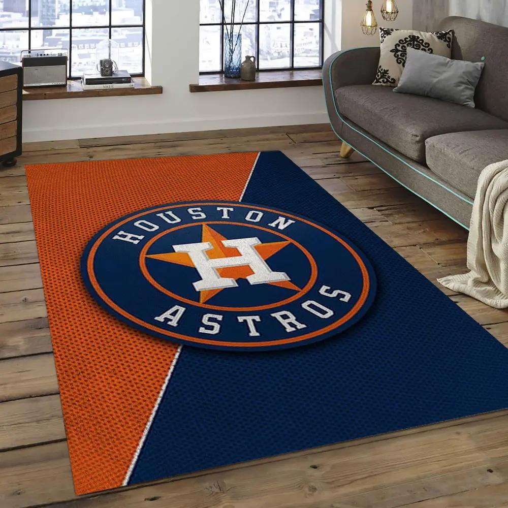 Mlb houston astros baseball team logo rectangle area ha13 Rectangle Rug