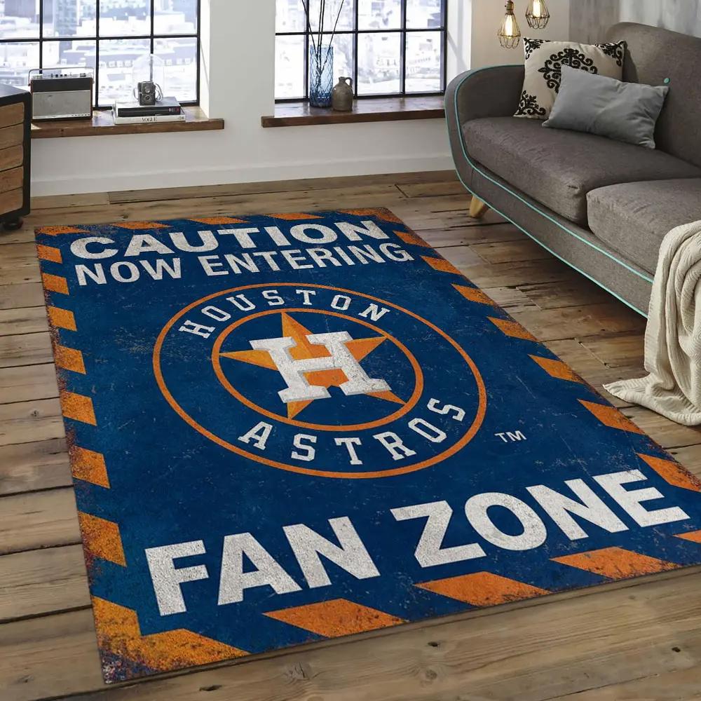 Mlb houston astros baseball team logo rectangle area ha50 Rectangle Rug
