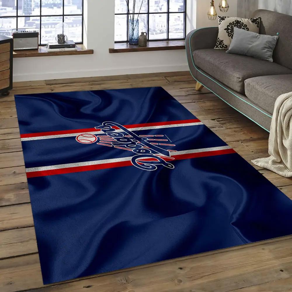 Mlb los angeles dodgers baseball team logo rectangle area lad11 Rectangle Rug