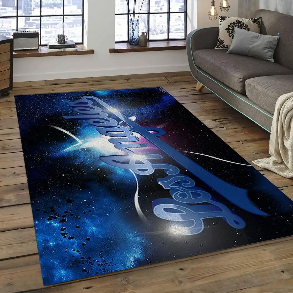 Mlb los angeles dodgers baseball team logo rectangle area lad22 Rectangle Rug
