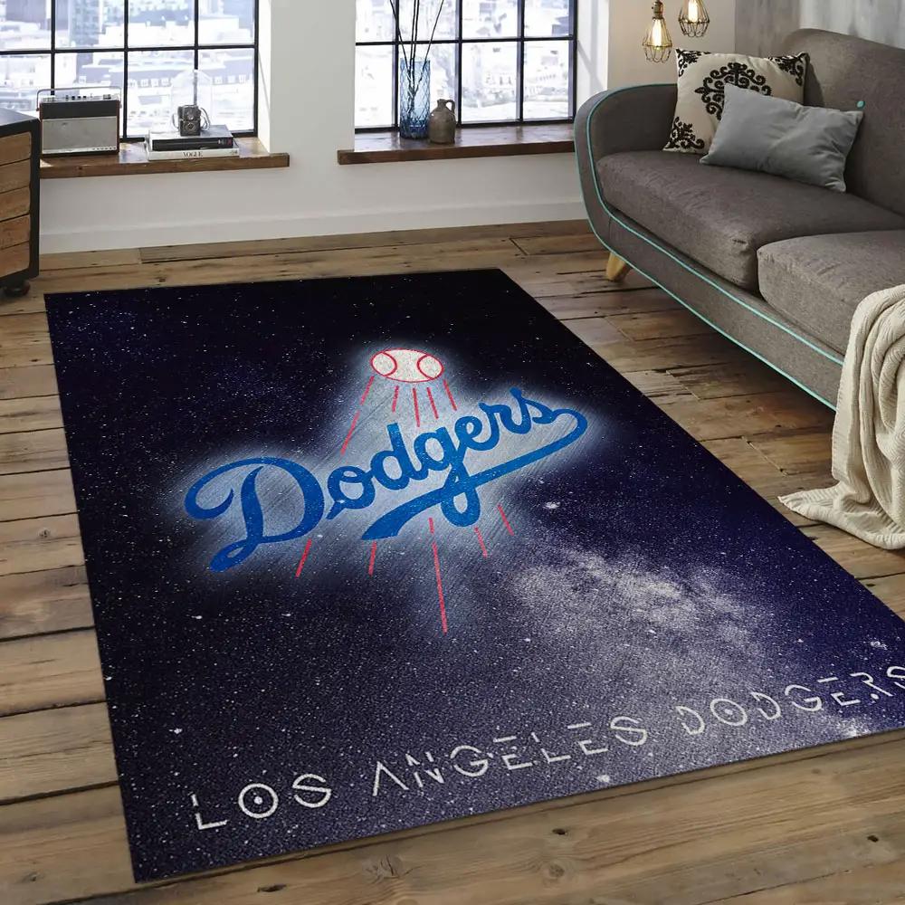 Mlb los angeles dodgers baseball team logo rectangle area lad38 Rectangle Rug