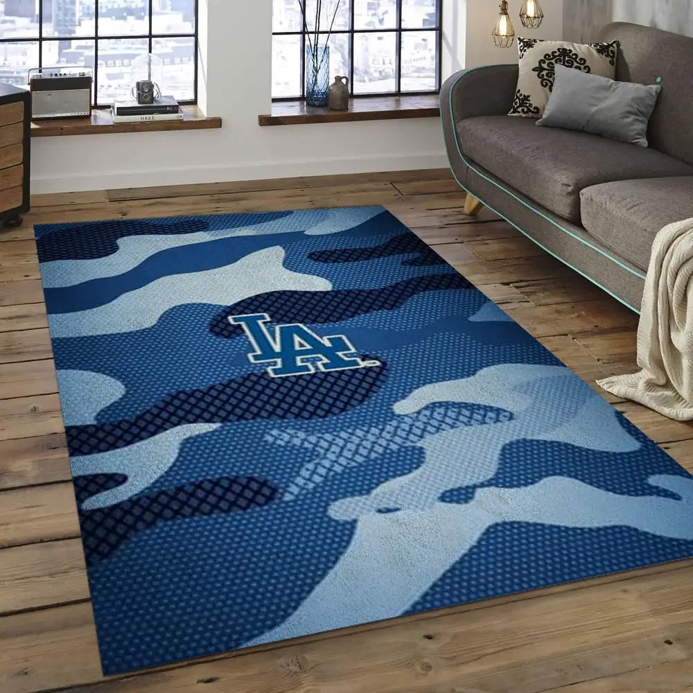 Mlb los angeles dodgers baseball team logo rectangle area lad48 Rectangle Rug