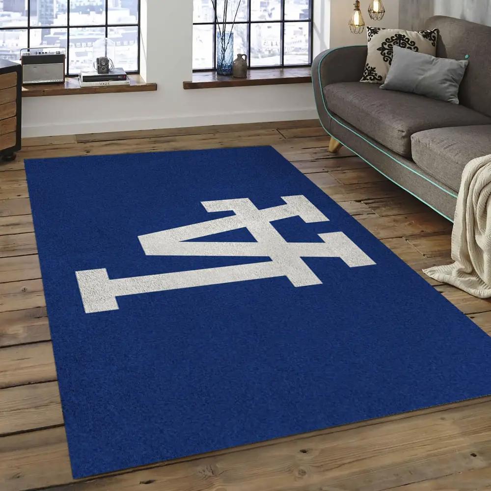 Mlb los angeles dodgers baseball team logo rectangle area lad59 Rectangle Rug