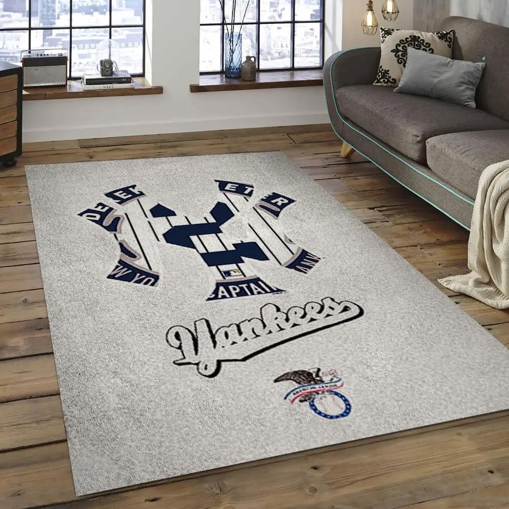 Mlb new york yankees baseball team logo rectangle area nyy20 Rectangle Rug