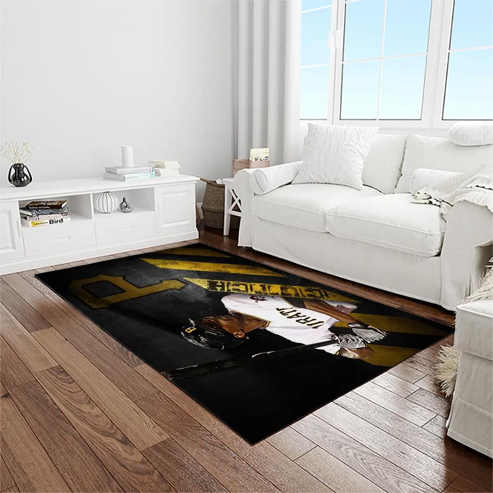 Mlb pittsburgh pirates baseball team logo rectangle area rug pp20 Rectangle Rug