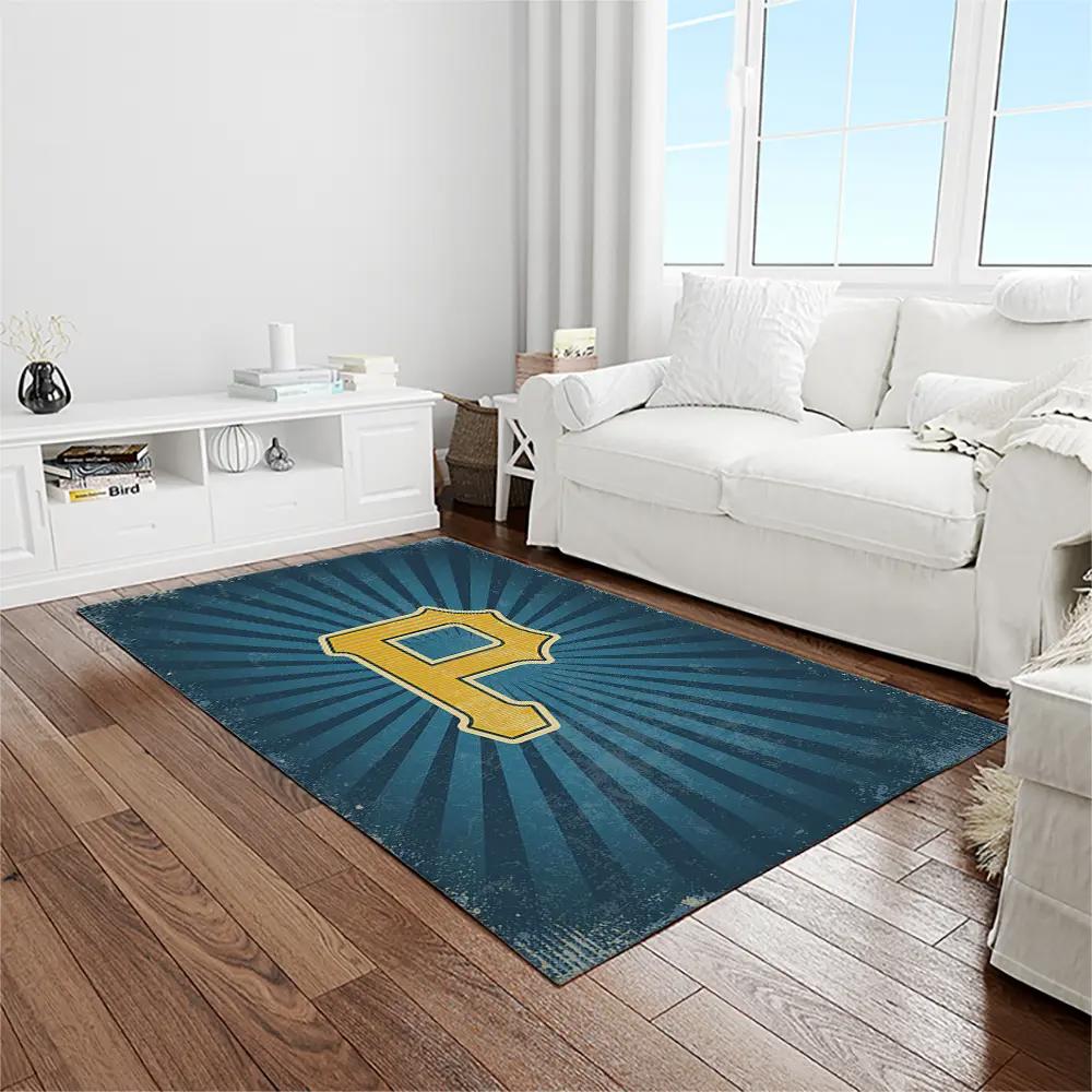 Mlb pittsburgh pirates baseball team logo rectangle area rug pp32 Rectangle Rug
