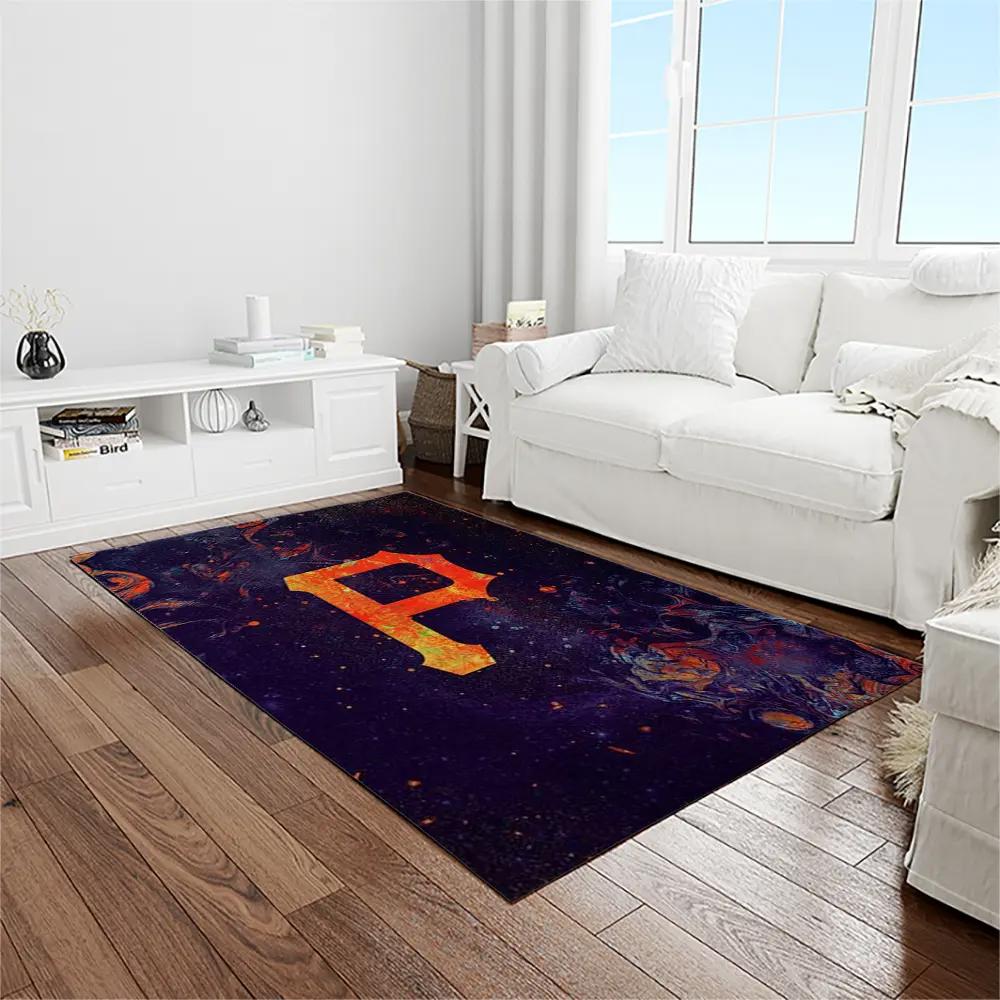 Mlb pittsburgh pirates baseball team logo rectangle area rug pp41 Rectangle Rug