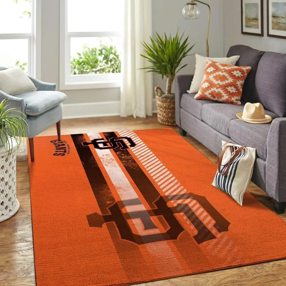 Mlb san francisco giants team logo area living room rug 5 Rectangle Rug