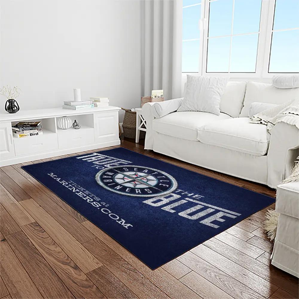 Mlb seattle mariners baseball team logo rectangle area rug sm28 Rectangle Rug