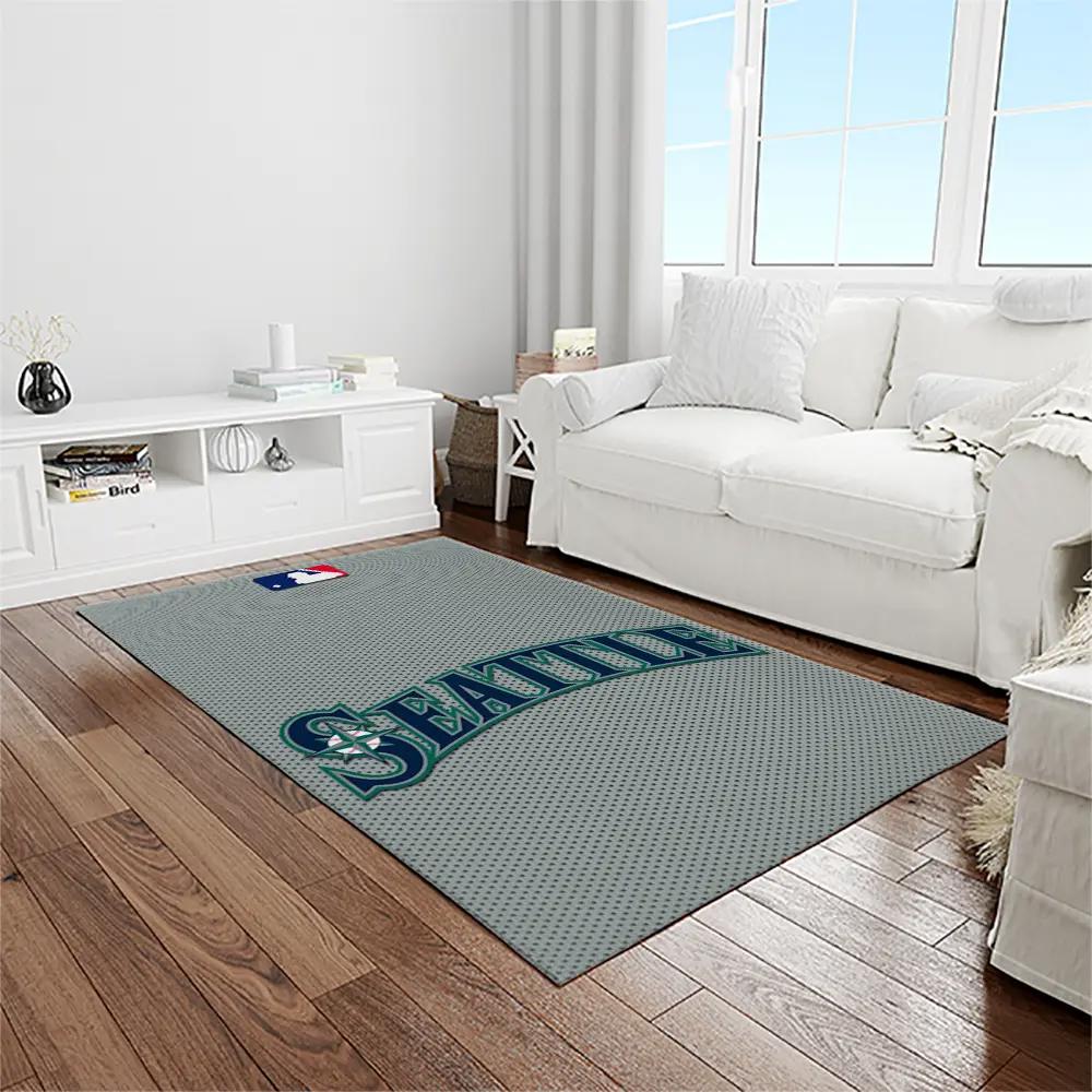 Mlb seattle mariners baseball team logo rectangle area rug sm74 Rectangle Rug