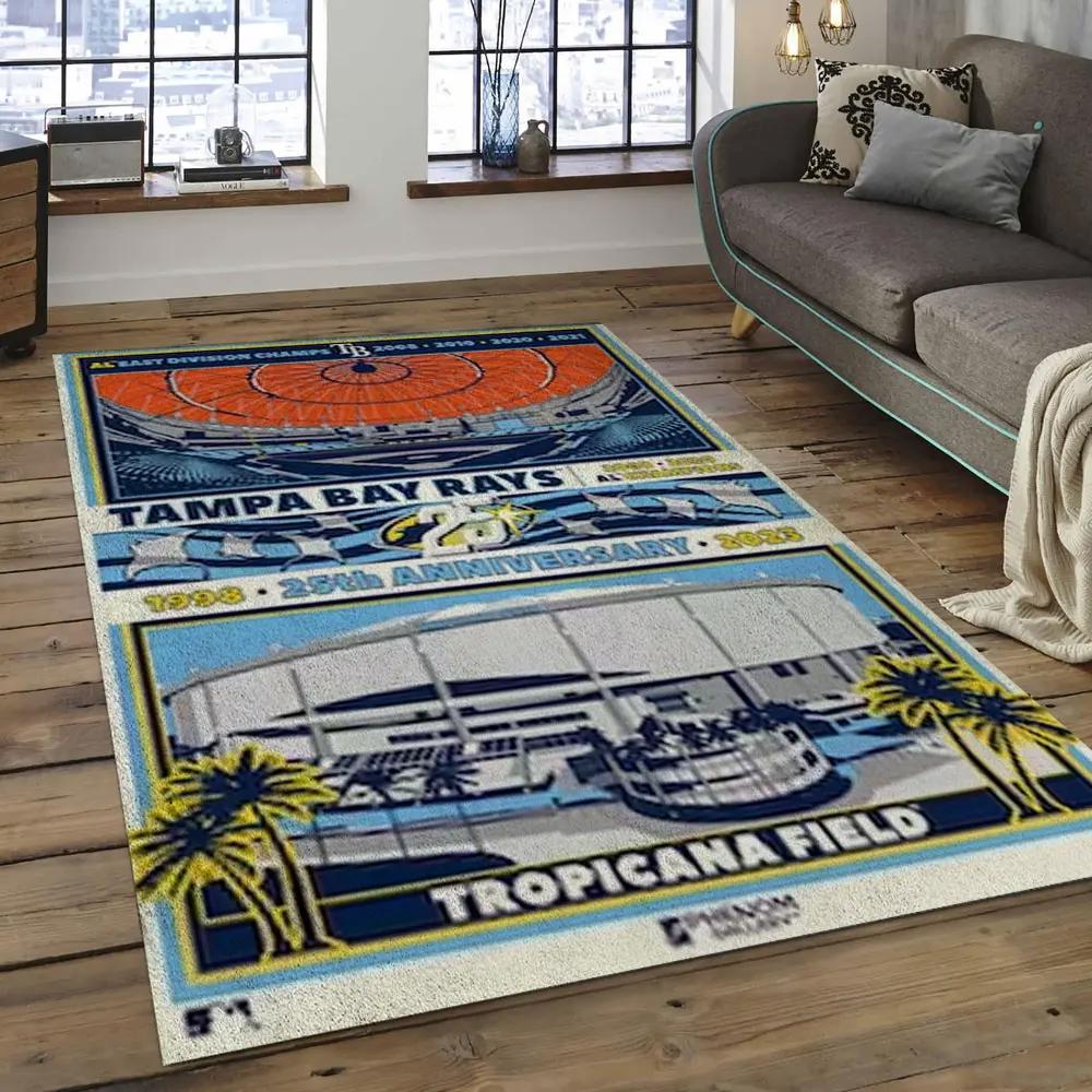 Mlb tampa bay rays baseball team logo rectangle area tbr07 Rectangle Rug