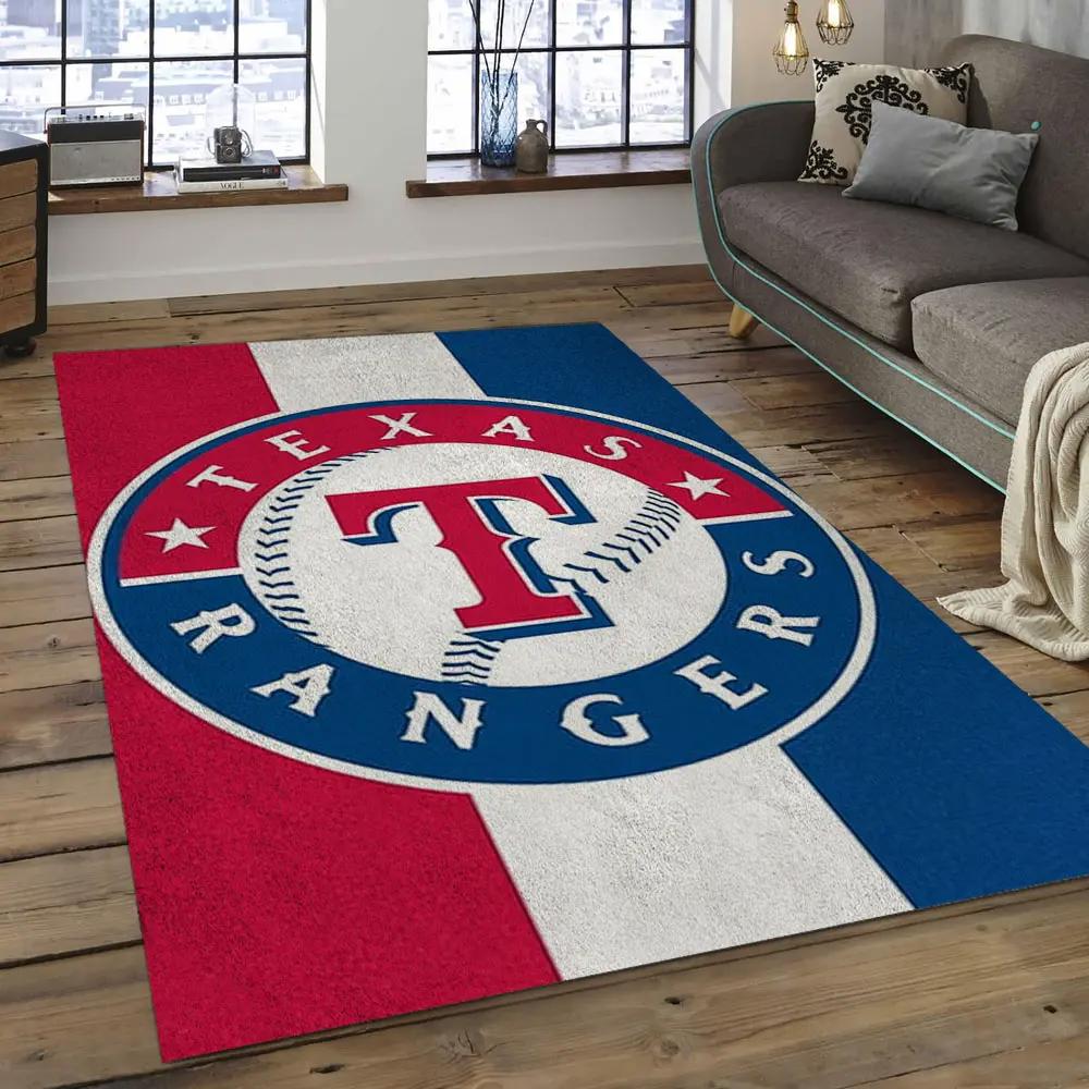 Mlb texas rangers baseball team logo rectangle area tr12 Rectangle Rug