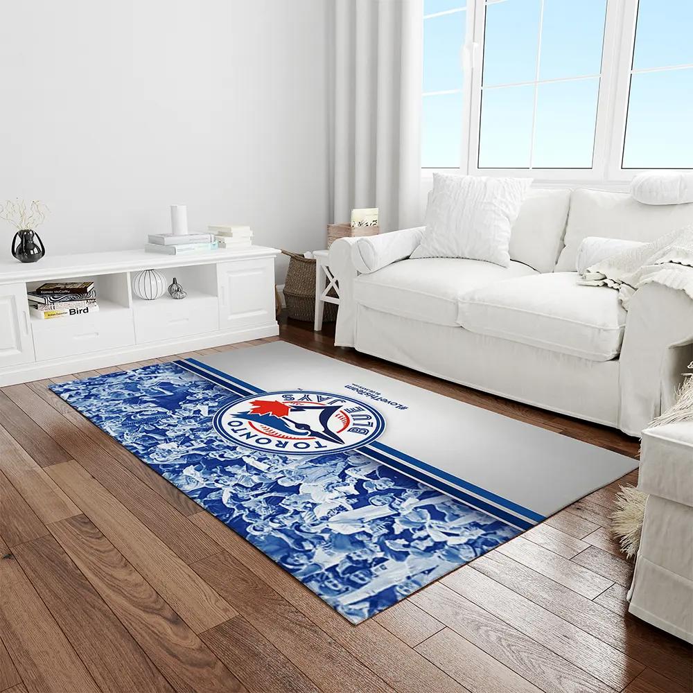 Mlb toronto blue jays baseball team logo rectangle area rug tbj42 Rectangle Rug