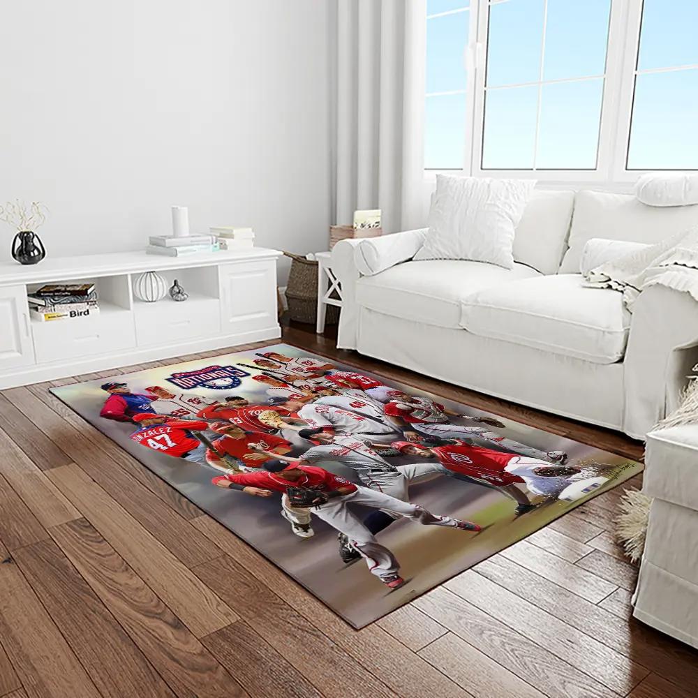 Mlb washington nationals baseball team logo rectangle area rug wn13 Rectangle Rug