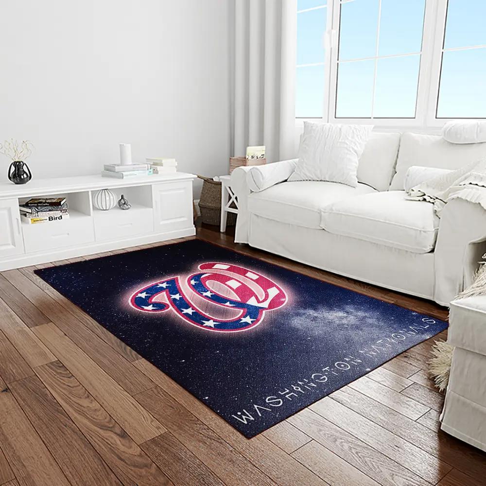 Mlb washington nationals baseball team logo rectangle area rug wn44 Rectangle Rug