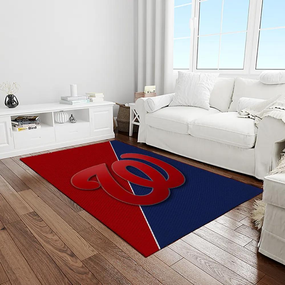 Mlb washington nationals baseball team logo rectangle area rug wn68 Rectangle Rug
