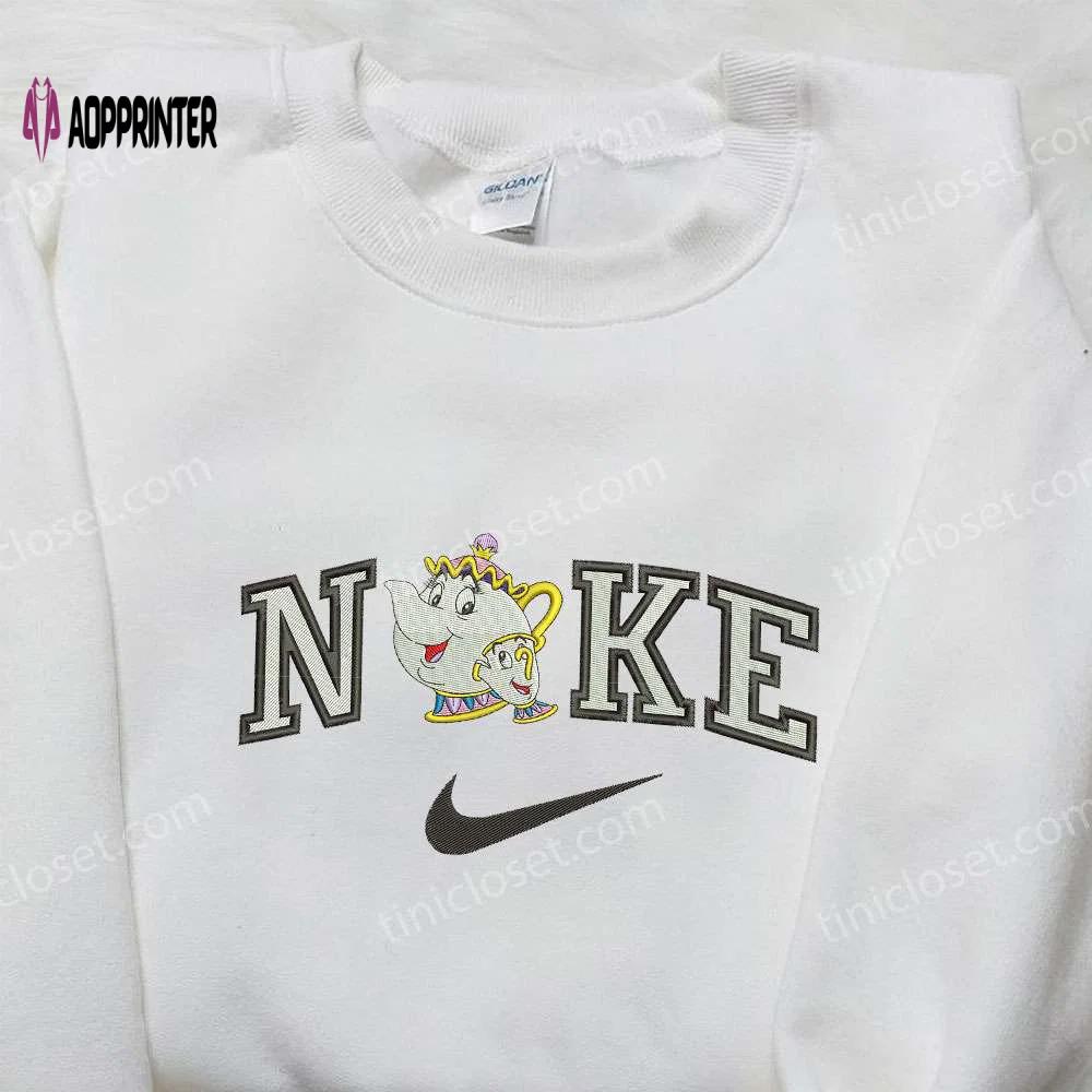 Mrs potts chip x nike embroidered shirt – beauty and the beast custom tee Embroidered Shirt