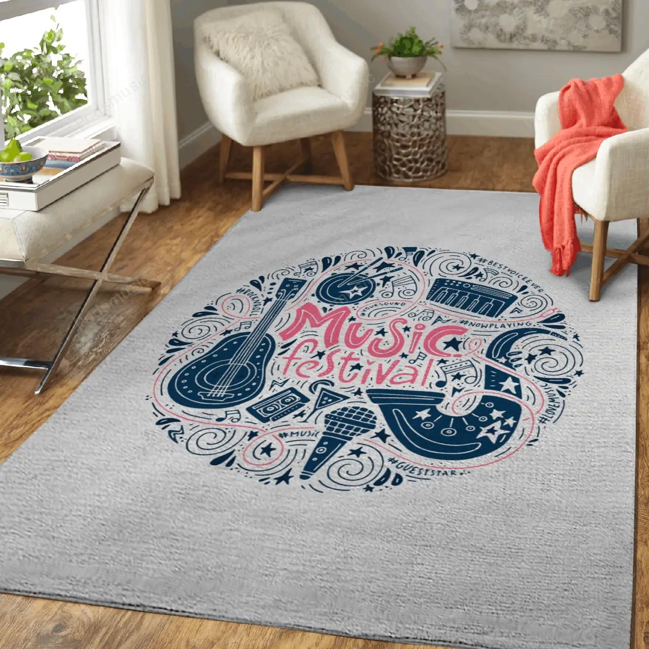 Music festival music art for fans area rug living room carpet rug regtangle carpet floor decor home decor Rectangle Rug