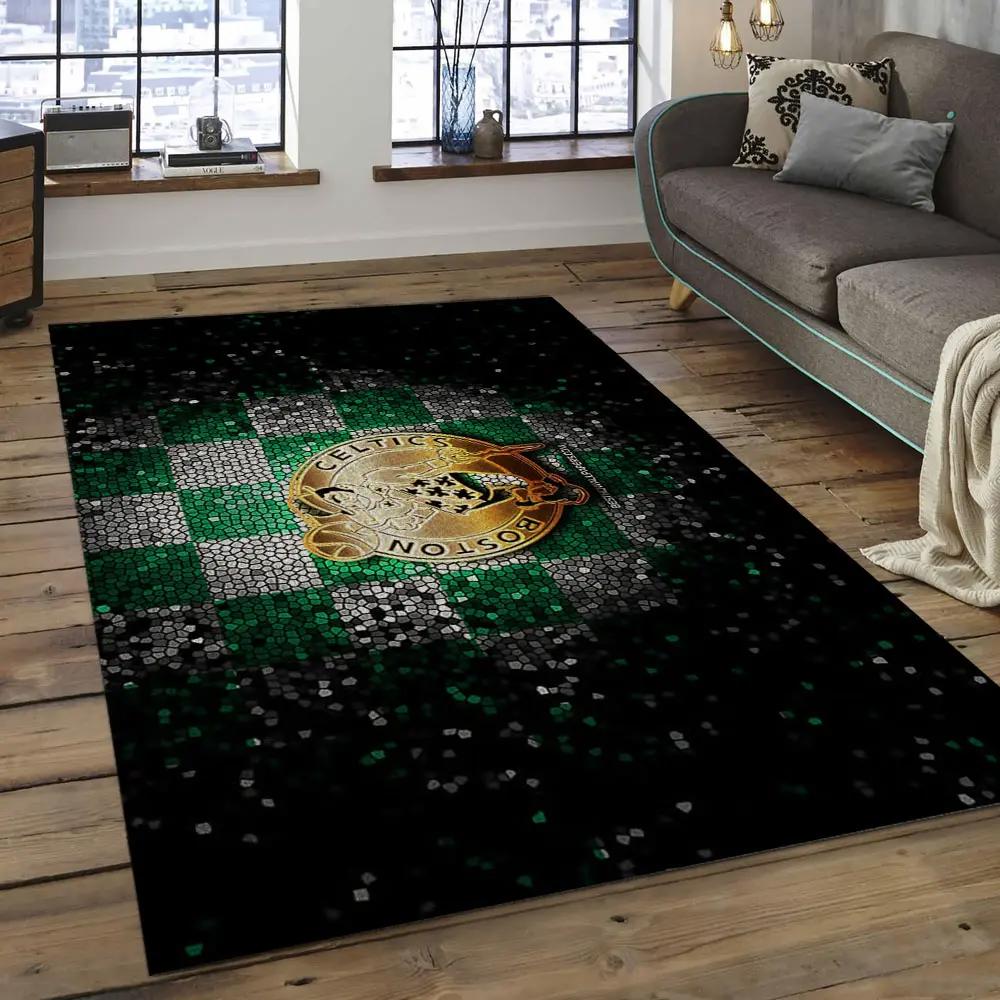 Nba boston celtics basketball legend team logo rectangle area bc13 Rectangle Rug