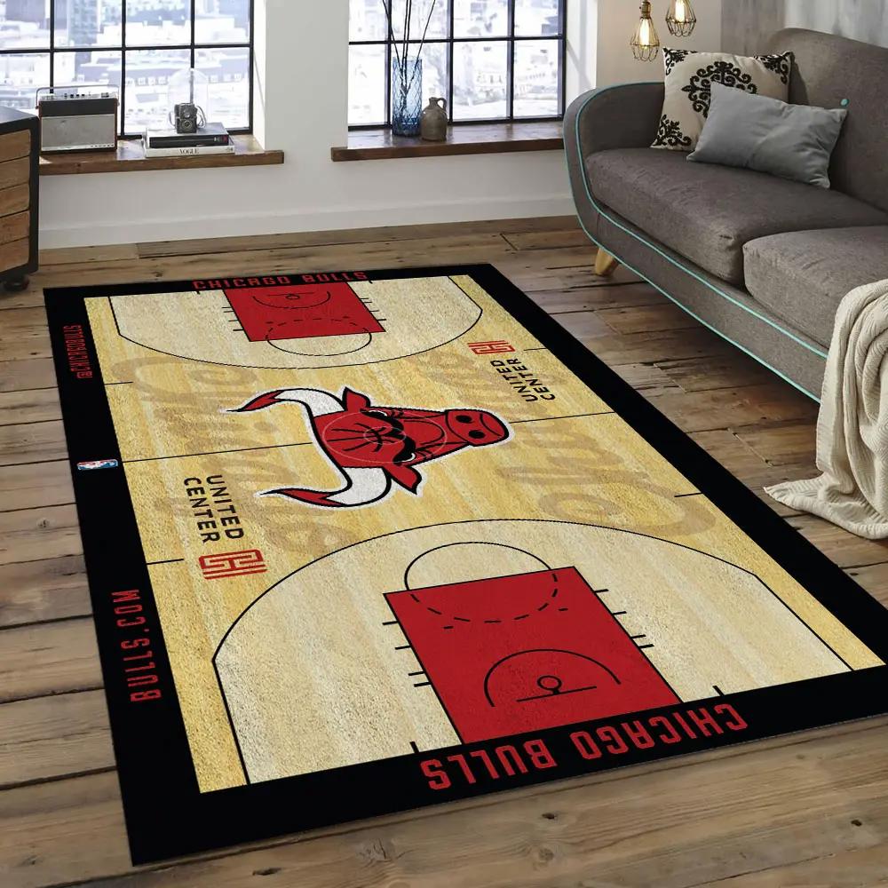 Nba chicago bulls basketball legend team logo rectangle area cb50 Rectangle Rug