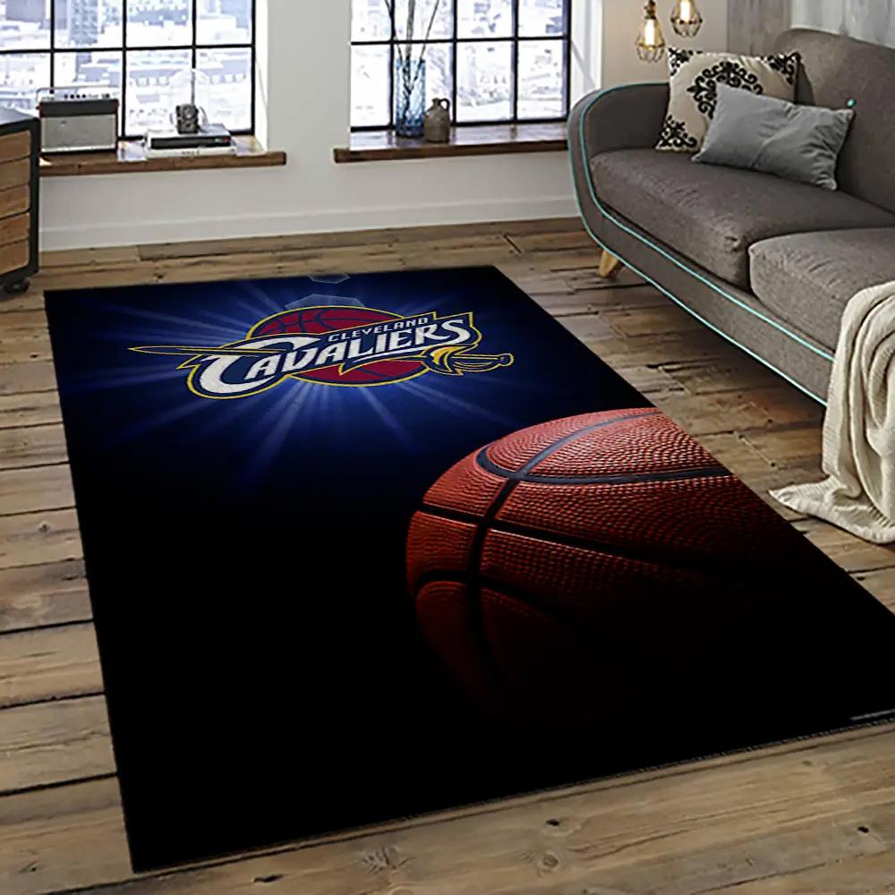 Nba cleveland cavaliers basketball team logo sport carpet rectangle area rug for living room cca1 Rectangle Rug