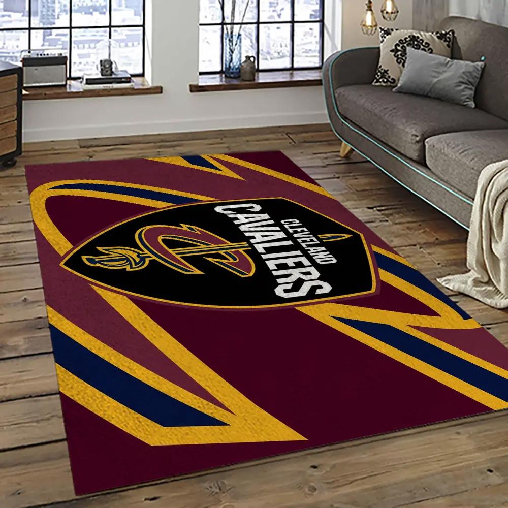 Nba cleveland cavaliers basketball team logo sport carpet rectangle area rug for living room cca12 Rectangle Rug