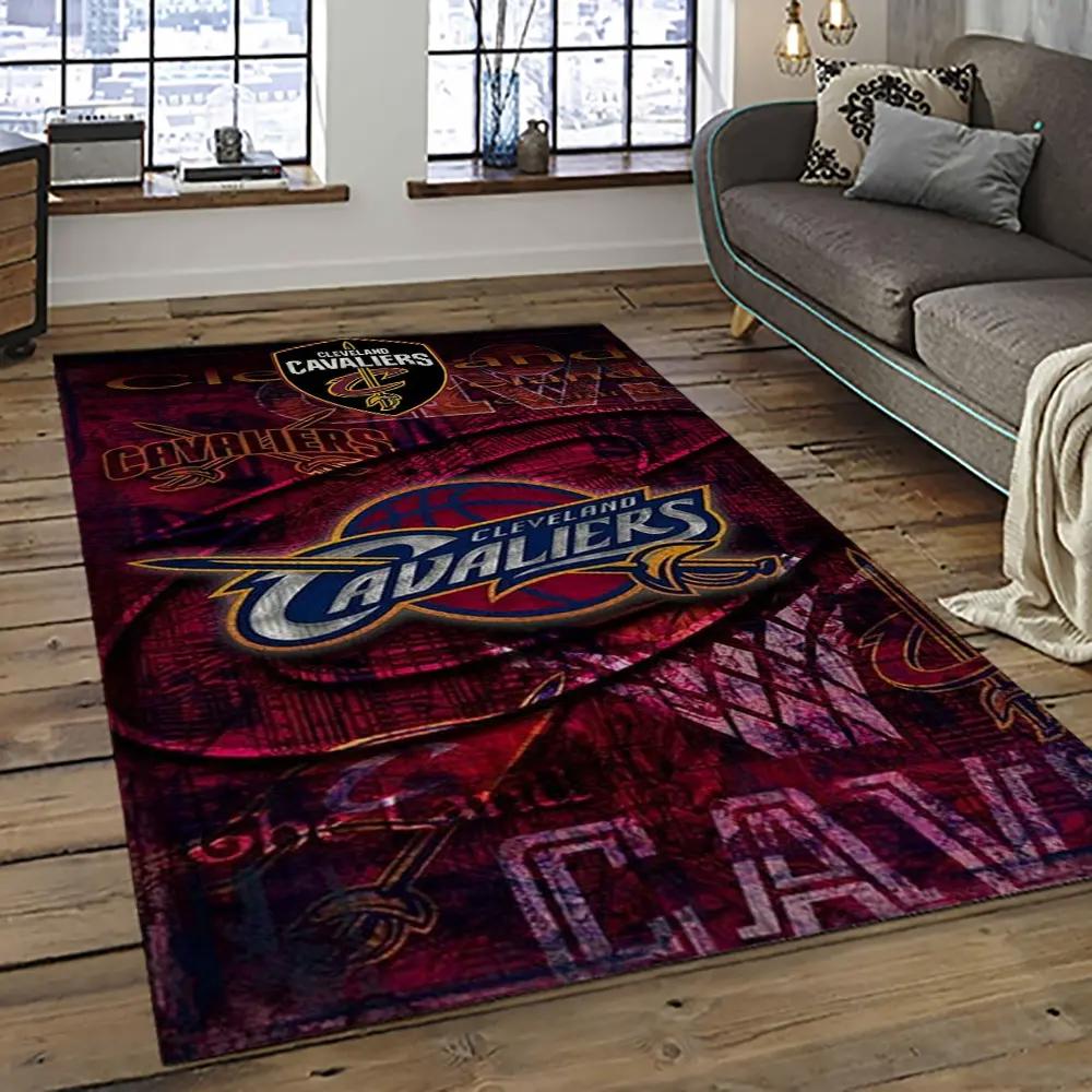 Nba cleveland cavaliers basketball team logo sport carpet rectangle area rug for living room cca9 Rectangle Rug