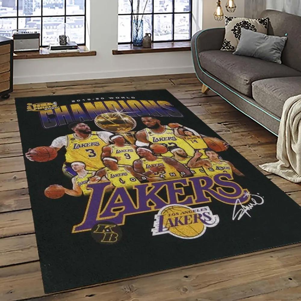 Nba los angeles lakers basketball team logo sport carpet area rug home decor best gift for friends lasl38 Rectangle Rug
