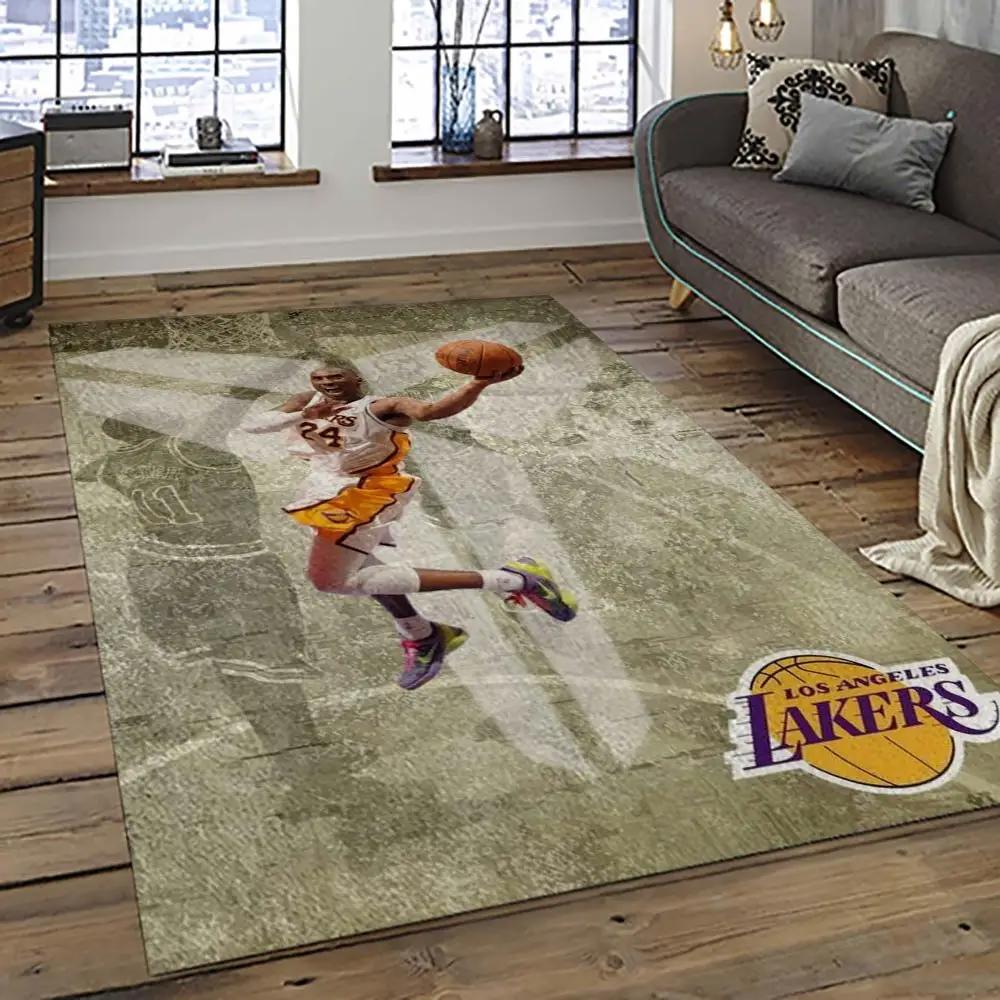 Nba los angeles lakers basketball team logo sport carpet area rug home decor best gift for friends lasl64 Rectangle Rug