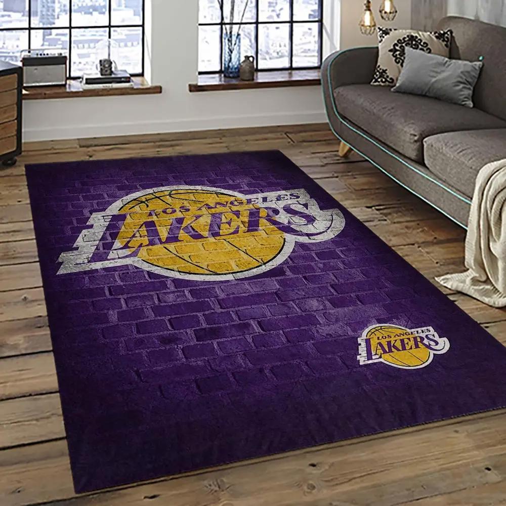 Nba los angeles lakers basketball team logo sport carpet area rug home decor best gift for friends lasl8 Rectangle Rug